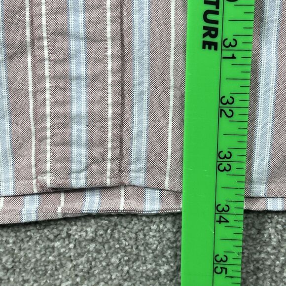 L.L. Bean Button Down Dress Shirt Men's Size 2XLT Red Blue Striped Long Sleeve - Picture 8 of 13